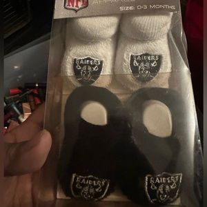 NFL Raiders baby booties/ socks